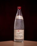 A bottle of Schweppes still Malvern English spring water