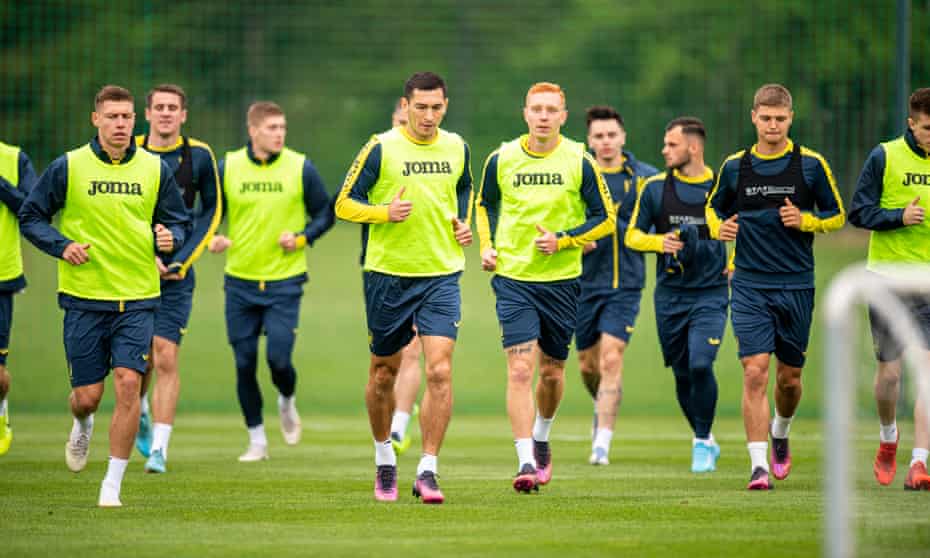 The Ukraine national team train in Slovenia.