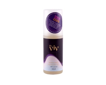 My Viv Massage Oil Bergamot bottle.