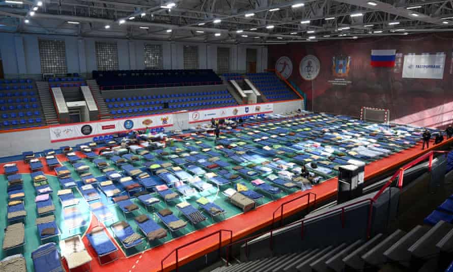 A view shows a temporary accommodation centre for evacuees from the separatist-controlled regions of eastern Ukraine, which is located at a local sports school in the city of Taganrog in the Rostov region, Russia February 21, 2022.