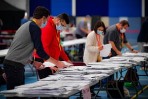 Counting for the Senedd election continuing at the Cardiff City House of Sport this morning.