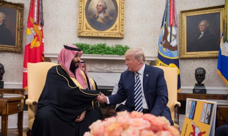 Donald Trump meets with Crown Prince Mohammed bin Salman of Saudi Arabia in the oval office on Tuesday.