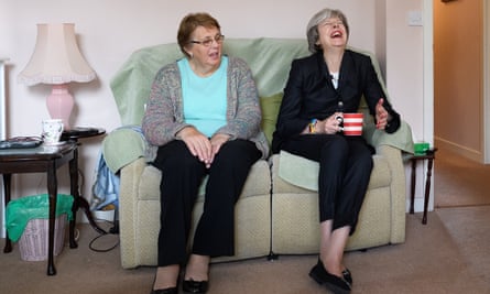 Theresa May visits a housing estate in north London