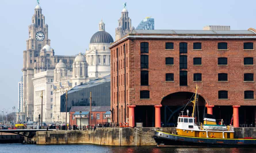 Royal Liver building and Albert Docks in Liverpool