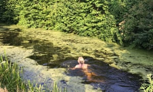 Woman wild swimming