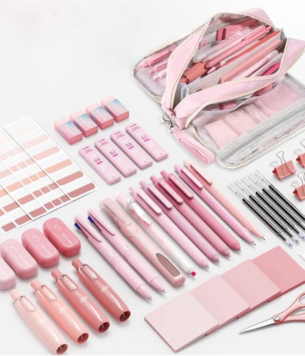 Four Candies Pink School Supplies Kit