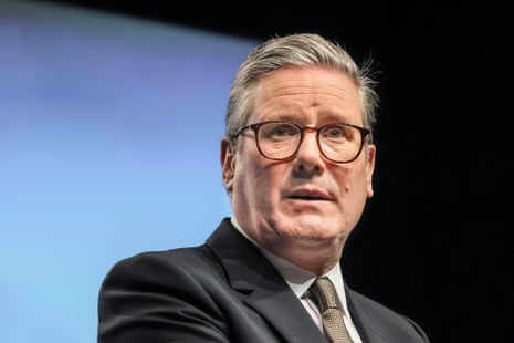 Sir Keir Starmer, Prime Minister of the United Kingdom, close up face, with glasses, speaking