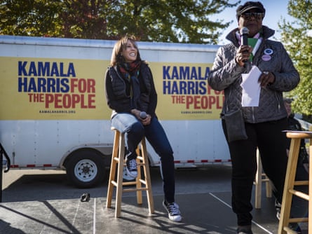 Kamala Harris campaigning in Des Moines in October last year.