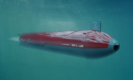An autonomous underwater vehicle built by Anduril Industries.