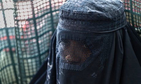 A woman in a burqa