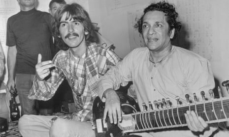 George Harrison with Ravi Shankar in 1967.