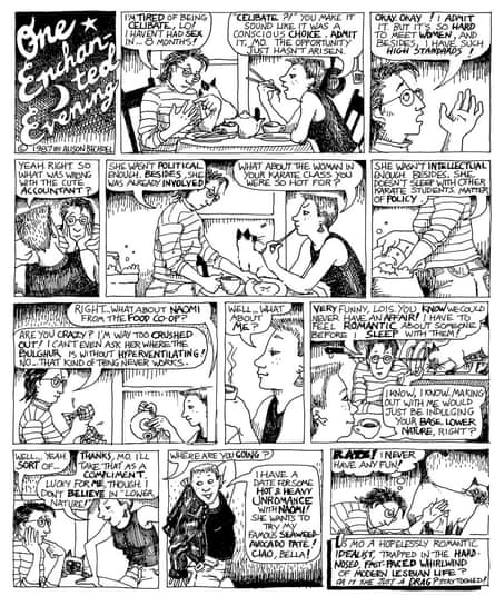 A 1987 page from the series Dykes to Watch Out For by Alison Bechdel.
