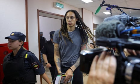 Brittney Griner in court in Khimki in August. The deal procured the release of the most prominent American detained abroad.