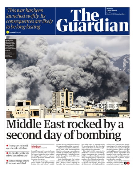 The Guardian front page