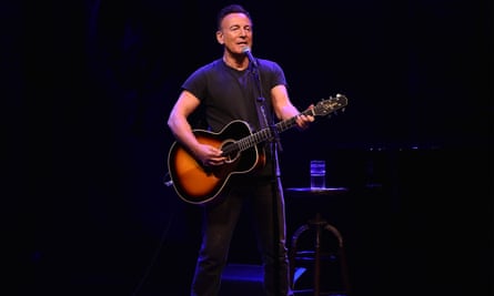Bruce Springsteen performing on Broadway.