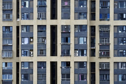 A residential building in Wuhan, China, during the lockdown there.