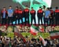 Members of the Iranian national soccer team attend a World Cup send-off event in Tehran earlier this month.TAHERKENAREH