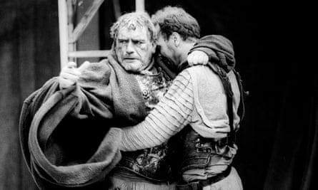 Brian Cox and Derek Hutchinson in Titus Andronicus in the RSC production of Titus Andronicus at the Barbican, London, in 1988, directed by Deborah Warner.