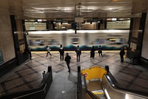 A light rail station is virtually empty at rush hour due to coronavirus fears on March 12, 2020 in Seattle, Washington. Major employers like Amazon and many others have asked employees to work from home to help slow the spread of COVID-19.