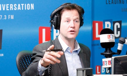 Nick Clegg presenting his LBC radio show