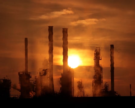 The sun rises over Lindsey oil refinery in North Lincolnshire
