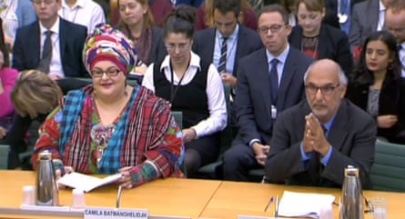 Camila Batmanghelidjh, left, and Alan Yentob giving evidence to the House of Commons public administration committee in 2015.