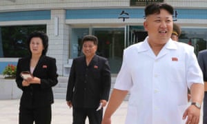 North Korean leader Kim Jong-un (right) accompanied by younger sister, Kim Yo-jong.