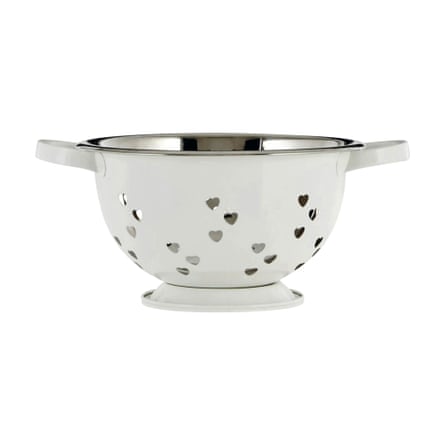 White love heart colander