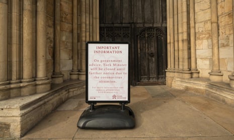 A closure notice outside York Minster