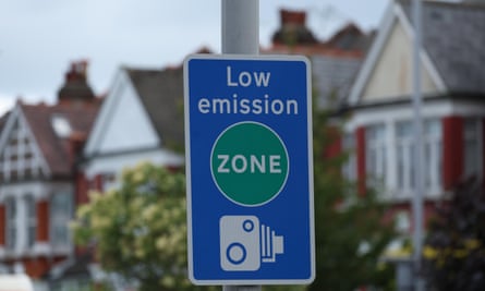 A sign announcing the Ultra-low emission zone in London