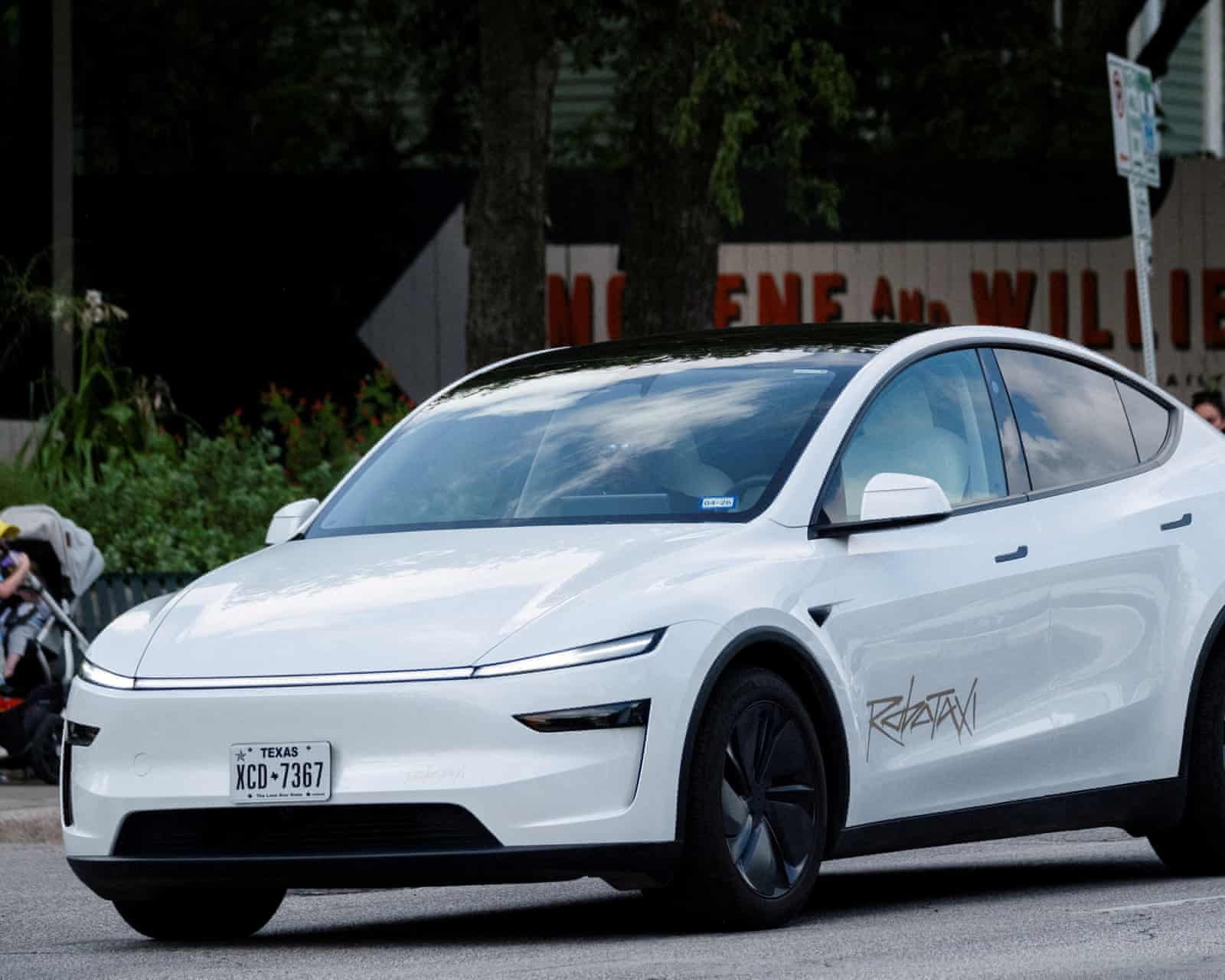 A Tesla robotaxi in Austin, Texas.