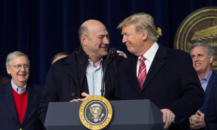 Donald Trump and Gary Cohn affirm their support for each other, at Camp David in January.