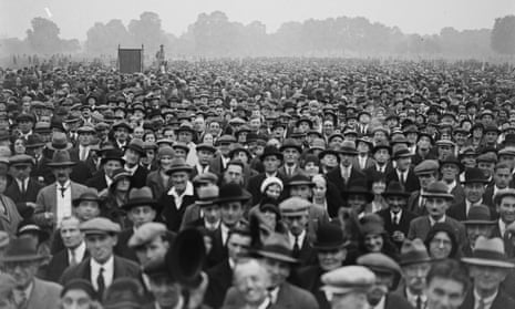 A huge protest against unemployment during the Great Depression in London’s Hyde Park in 1931.