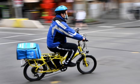 A food delivery rider in Melbourne last year