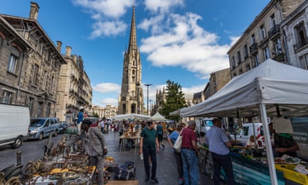 The Sunday morning flea market in Place Saint-Michael, Bordeaux.
