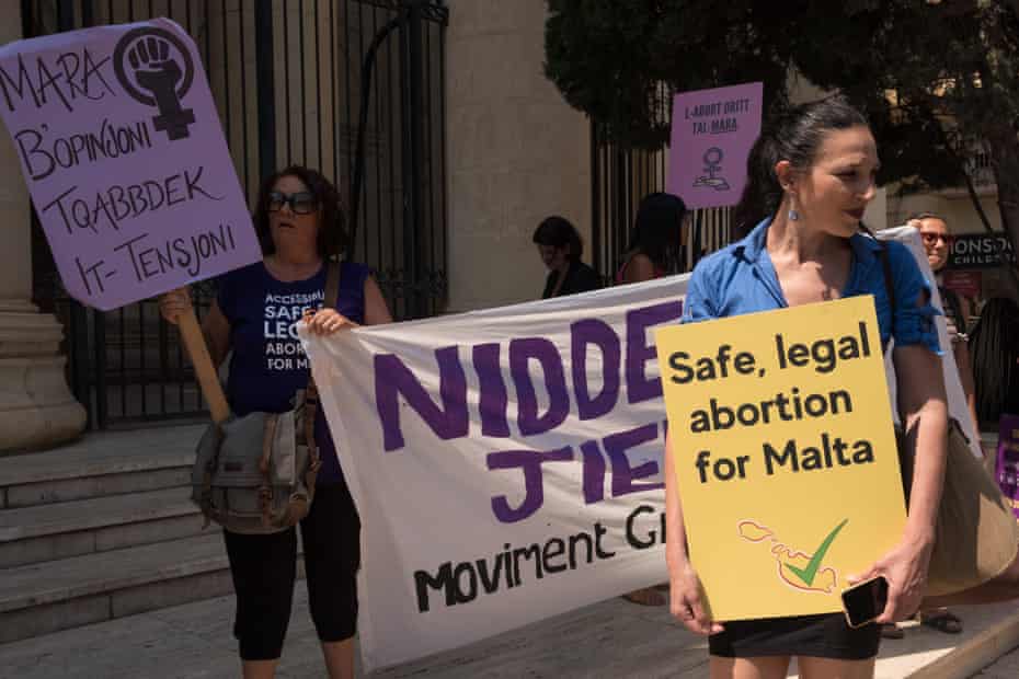 Pro-choice activists demand abortion rights in Malta