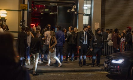 The queue outside Scandal.