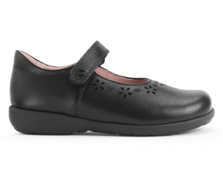 Start-Rite Emily Black leather girls rip-tape school shoes