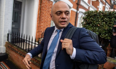 Sajid Javid arrives home after quitting as chancellor.