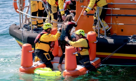 The sea staircase in action during an exercise off the Dorset coast.