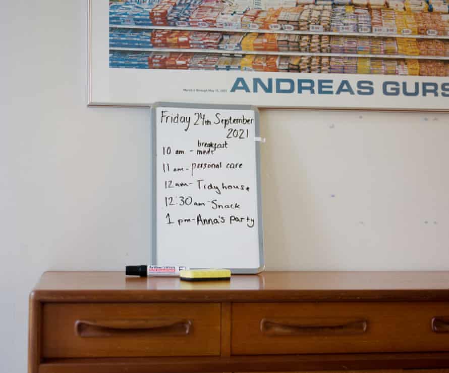 A note on a whiteboard in the London home of Charlotte Raven