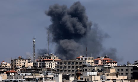 Smoke billows after Israeli airstrikes on Gaza City on Wednesday