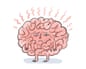An illustration of a sad inflamed brain