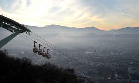 A view of Grenoble, eastern France, through a haze of pollution.