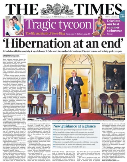Times UK front page 24 June 2020