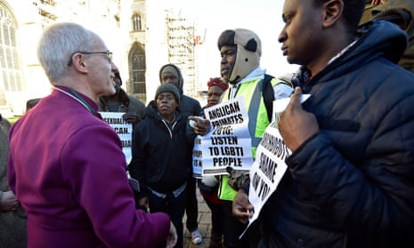 The Archbishop of Canterbury, Justin Welby, meets LGBTI rights campaigners in January.