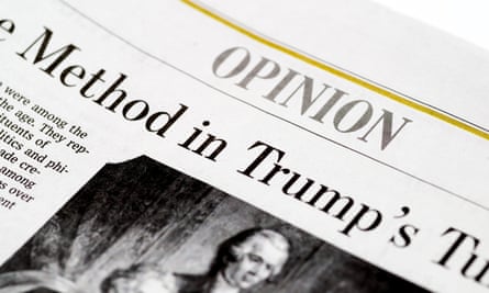 Um close da página de opinião do Wall Street Journal