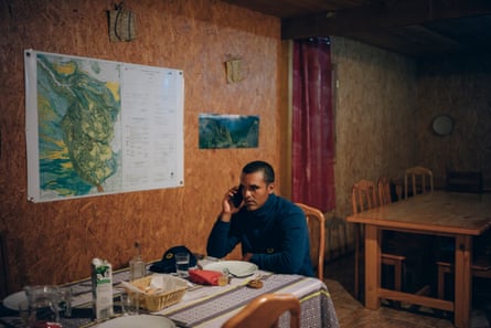 Cyril has dinner at Mme Pauline’s gite, alone. Because of the risk of a cyclone, no hiker has booked for the night.