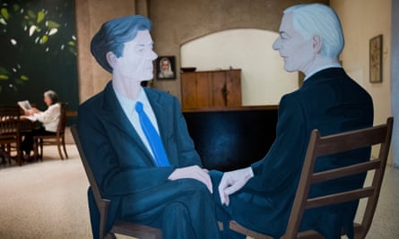 ‘My work rate has gone insane’ … Katz’s wife, Ada, sits amid his work.