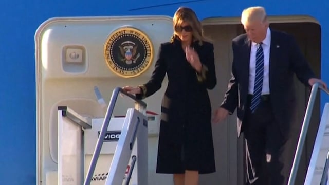 Melania Trump Seems To Flick Away Donald S Hand Again Video Us News The Guardian
